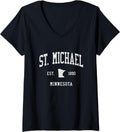 St. Michael MN Vintage Athletic Sports JS01 V-Neck Apparel | Trending 2025