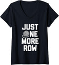 Womens Funny Crochet Shirt Just One More Row T-Shirt funny yarn V-Neck T-Shirt | Top Rated | Perfect for Crafters