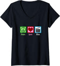 Womens Peace Love Film Buff Cool Filmmaker Movie V-Neck Apparel | Best Seller Pick | Perfect Gift Idea