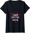Womens Cute Love for Knitting Hobby Yarn Hoarder Women V-Neck Yarn Supply | Top Rated | Perfect for Crafters