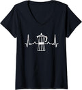 Womens Funny Barista Espresso Maker Heartbeat Coffee V-Neck Apparel | High Search Volume | Comfort Daily Wear
