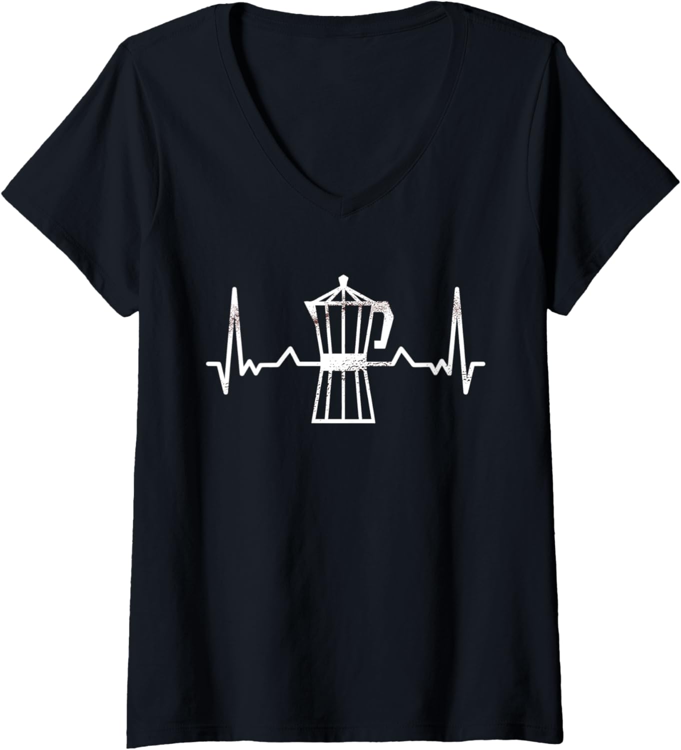 Womens Funny Barista Espresso Maker Heartbeat Coffee V-Neck Apparel | High Search Volume | Comfort Daily Wear