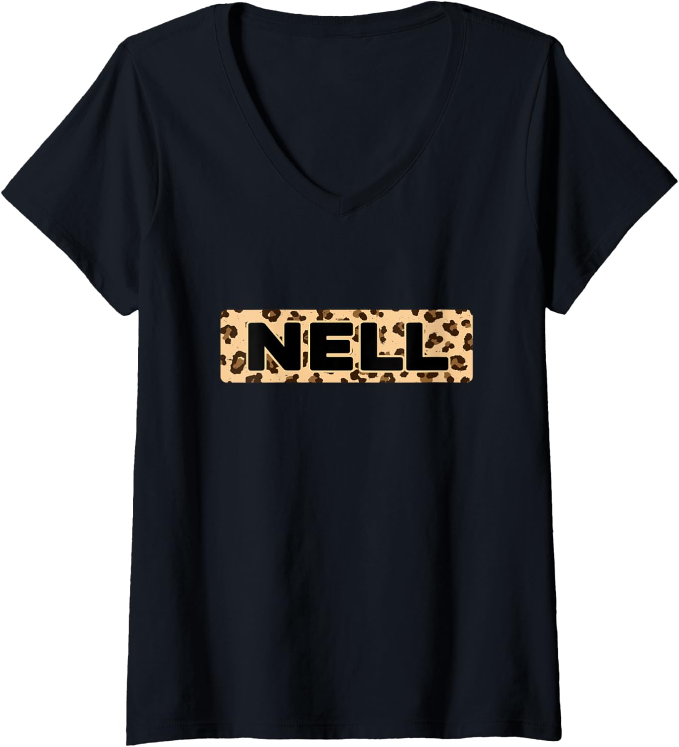 Funny Nell Leopard Print Personalized Name Nell V Neck Apparel Viral TikTok Find Everyday Wear