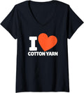 Womens I Love Cotton Yarn I Heart Cotton Yarn Lovers V-Neck Yarn Supply | Premium Quality | High CTR Title