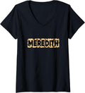 Funny Meredith Leopard Print Personalized Name Meredith V Neck Apparel High Search Demand Everyday Wear