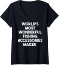 Womens World's Most Wonderful Fishing Accessories Maker V-Neck Apparel | Trending 2025 | Aesthetic Fit