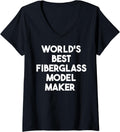 Womens World's Best Fiberglass Model Maker V-Neck Apparel | Trending 2025 | Must-Have Style