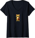 Womens Funny Cheetah Wearing Sunglasses Playing Cello V Neck Apparel Viral TikTok Find Everyday Wear