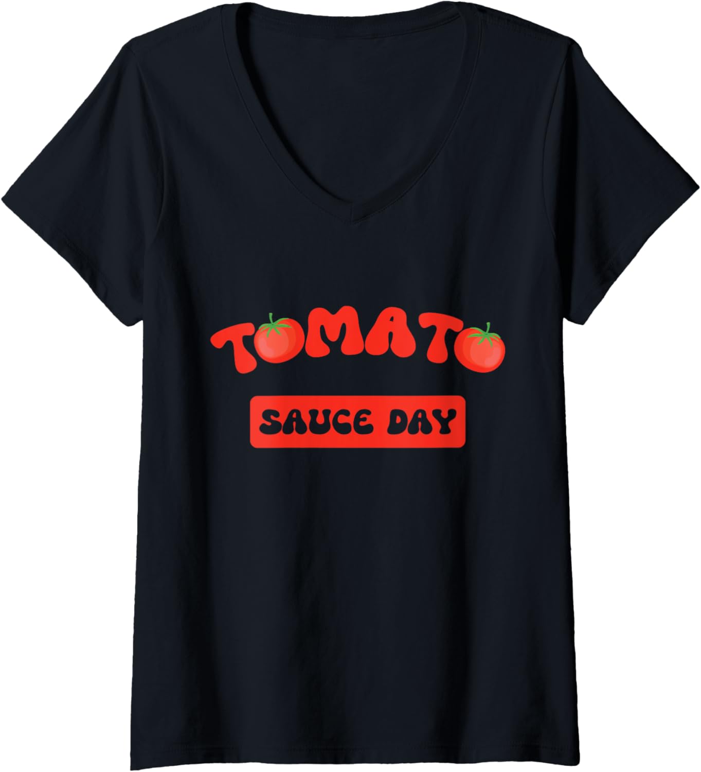 Womens Groovy Tomato Sauce Day passata Tomato Family Gathering V-Neck Apparel | Best Seller Pick | Comfort Daily Wear