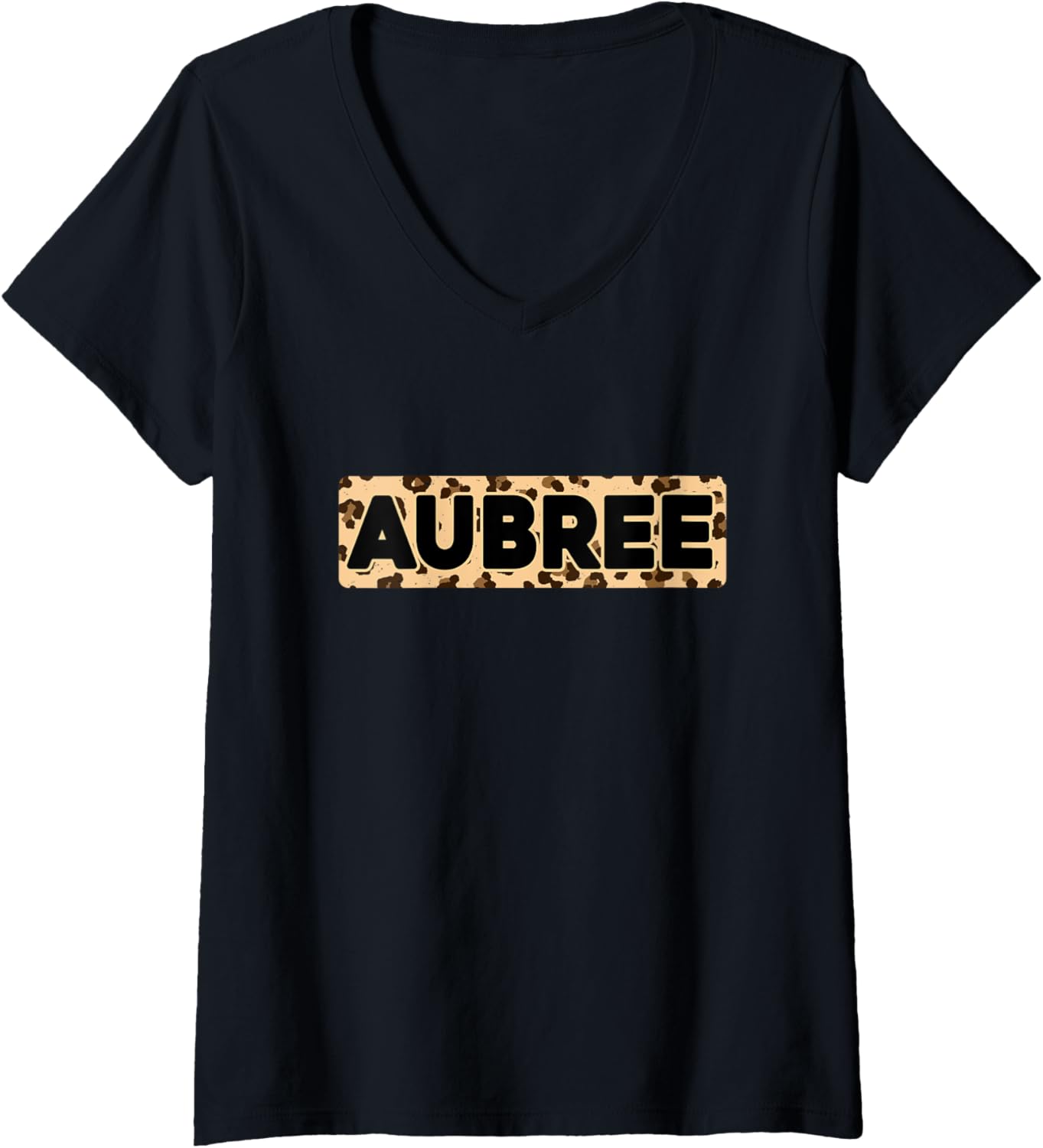 Funny Aubree Leopard Print Personalized Name Aubree V Neck Apparel Trending US Everyday Wear