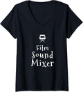Womens Film Sound Mixer for Filmmakers and Production Technicians V-Neck Apparel | Premium Quality | Comfort Daily Wear
