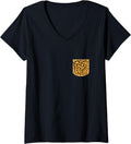 Womens Cheetah Print Pocket Cheetah Lover V Neck Apparel Premium Print US Top Pick