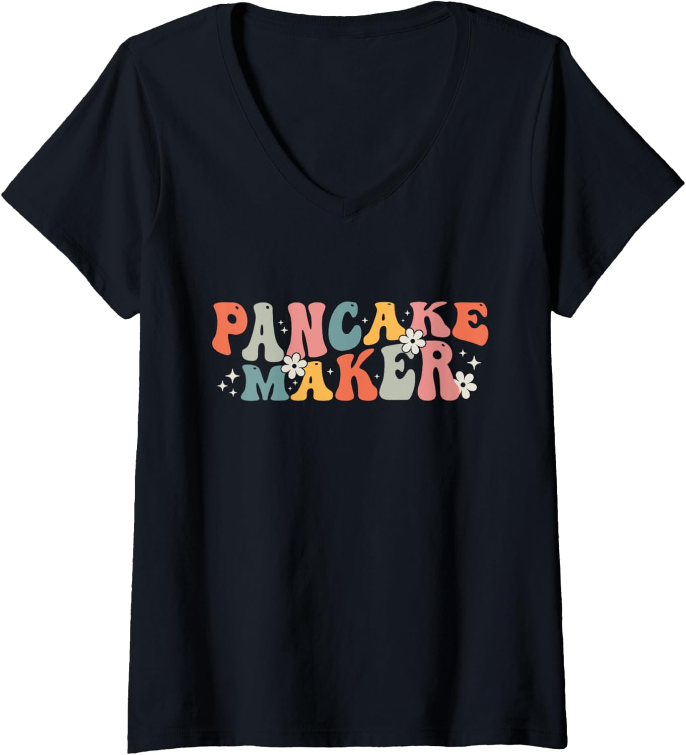 Pancake Maker Funny Breakfast Food Groovy V-Neck Apparel | Premium Quality | Must-Have Style