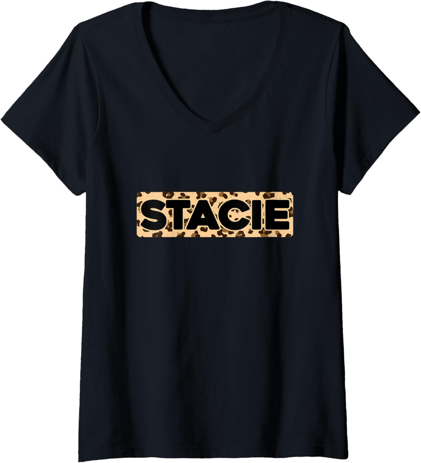 Funny Stacie Leopard Print Personalized Name Stacie V Neck Apparel Streetwear Style Fan Favorite