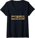 Funny Melody Leopard Print Personalized Name Melody V Neck Apparel Premium Print Fan Favorite