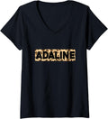 Funny Adaline Leopard Print Personalized Name Adaline V Neck Apparel Comfort Fit US Top Pick
