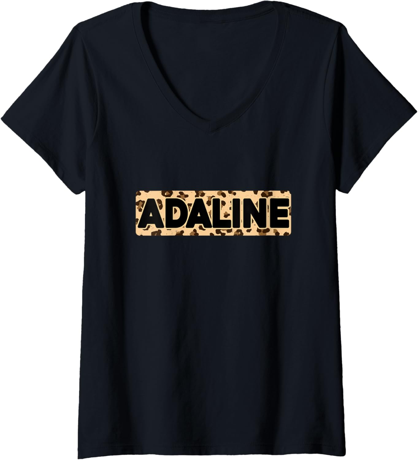 Funny Adaline Leopard Print Personalized Name Adaline V Neck Apparel Comfort Fit US Top Pick