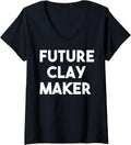 Womens Future Clay Maker V-Neck Apparel | High Search Volume | Comfort Daily Wear