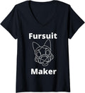Womens Fursuit Maker Cute furry dog costume maker V-Neck Apparel | Best Seller Pick | Comfort Daily Wear
