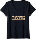 Funny Beverly Leopard Print Personalized Name Beverly V Neck Apparel Viral TikTok Find Fan Favorite