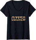 Funny Brandi Leopard Print Personalized Name Brandi V Neck Apparel Viral TikTok Find Everyday Wear