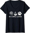 Womens Women Knitting Funny Knitters Coffee Lover Dog Owner Yarn V-Neck Yarn Supply | Viral US Pick | Perfect for Cra...
