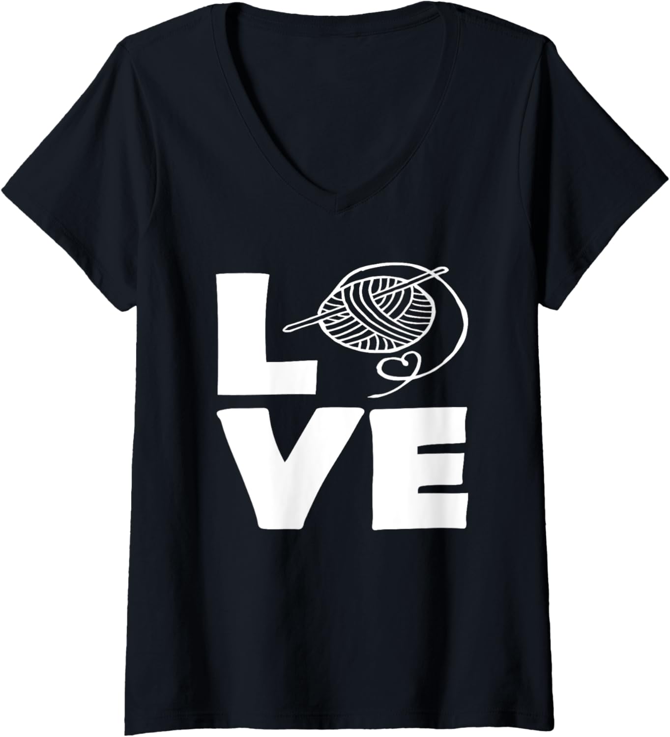 Womens Knitting Love Yarn Needle Hobby Knitting V-Neck Yarn Supply | Top Rated | Customer Favorite
