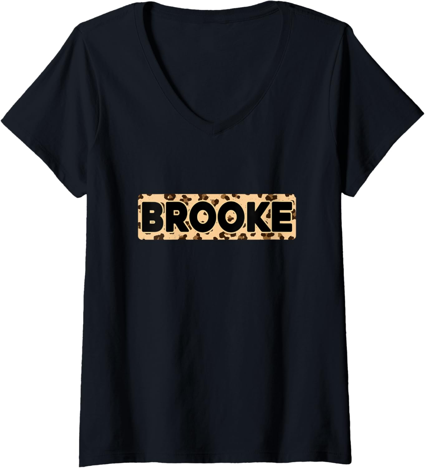Funny Brooke Leopard Print Personalized Name Brooke V Neck Apparel Comfort Fit Gift Ready