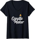 Womens Candle maker callygraphy candle making diy candle makers V-Neck Apparel | Premium Quality | Comfort Daily Wear