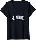 St. Michael AK Vintage Athletic Sports JS02 V-Neck Apparel | Everyday Casual Wear