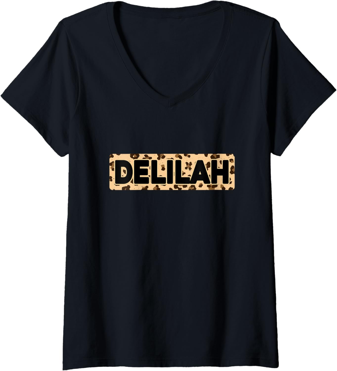 Funny Delilah Leopard Print Personalized Name Delilah V Neck Apparel Comfort Fit US Top Pick