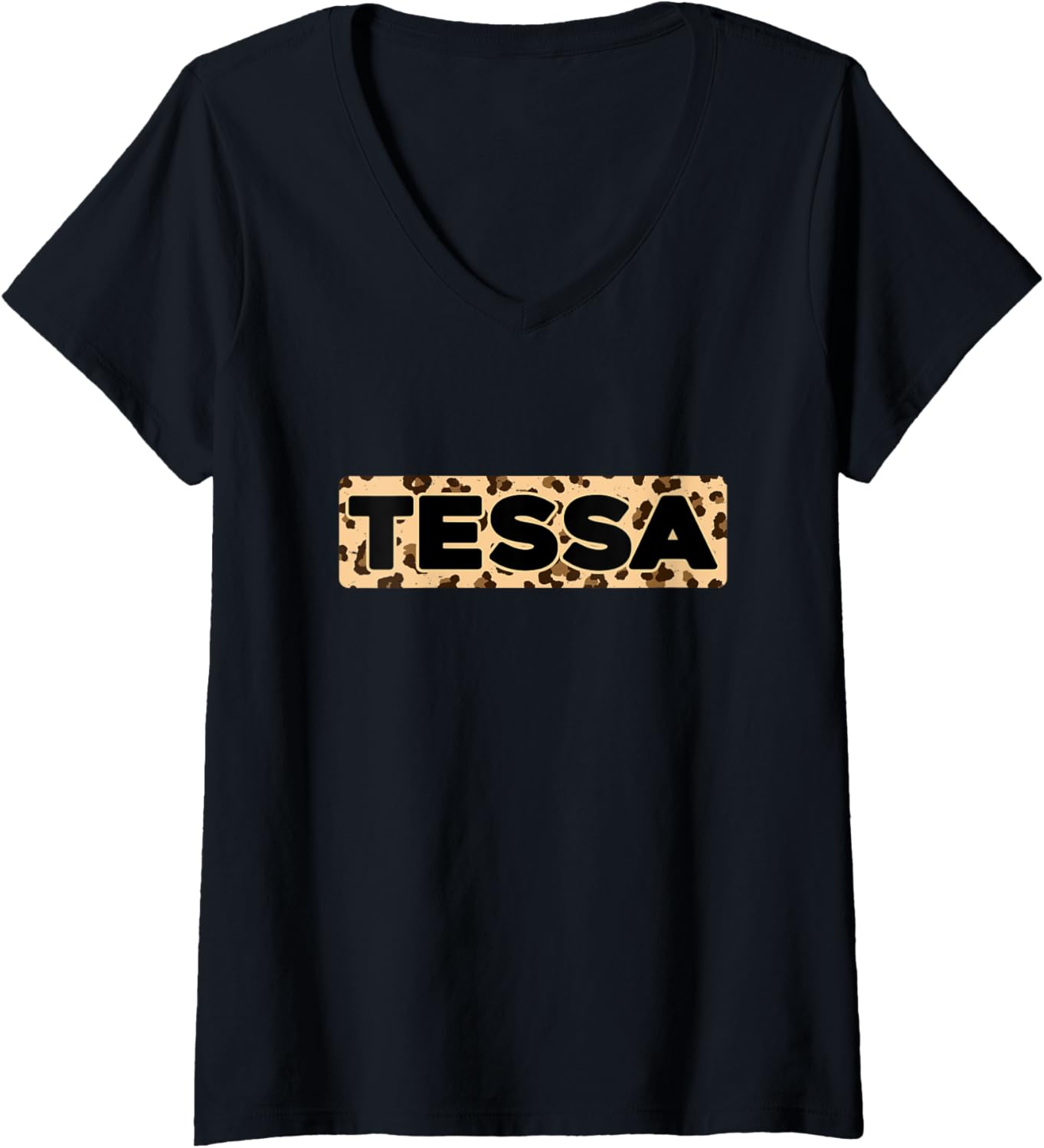 Funny Tessa Leopard Print Personalized Name Tessa V Neck Apparel High Search Demand Hot Right Now