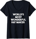 Womens World's Most Wonderful Hat Maker V-Neck Apparel | Trending 2025 | Perfect Gift Idea