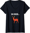 Womens Oh Deer... Pun Maker V-Neck Apparel | High Search Volume | Comfort Daily Wear