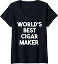 Womens World's Best Cigar Maker V-Neck Apparel | US Viral Style | Comfort Daily Wear