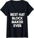 Womens Best Hat Block Maker Ever V-Neck Apparel | Best Seller Pick | Aesthetic Fit