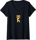 Womens Funny Cheetah Wearing Sunglasses Playing Electric Guitar V Neck Apparel High Search Demand Best Seller Look