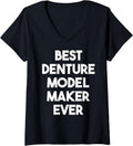 Womens Best Denture Model Maker Ever V-Neck Apparel | Trending 2025 | Comfort Daily Wear