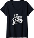 Womens Relaxing Knitting Quote Just One More Yarn V-Neck Yarn Supply | Premium Quality | Best Seller Choice