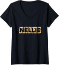 Funny Nellie Leopard Print Personalized Name Nellie V Neck Apparel Viral TikTok Find US Top Pick