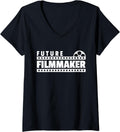 Womens Student Filmmaker - Film School - Movie Making - Filmmaker V-Neck Apparel | High Search Volume | Comfort Daily We...