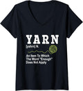 Womens Funny Yarn Definition Yarn Knitting Knitter Crocheting V-Neck Yarn Supply | High Search Volume | Best Seller C...