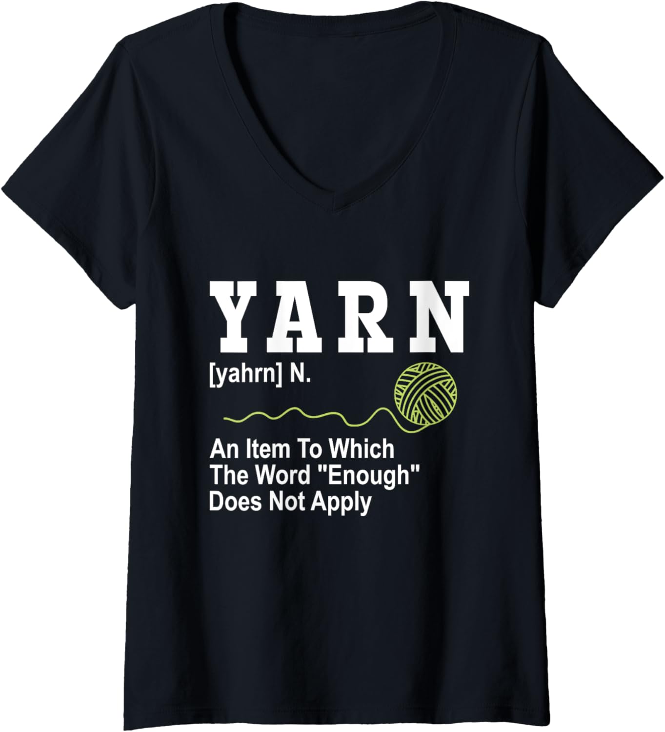 Womens Funny Yarn Definition Yarn Knitting Knitter Crocheting V-Neck Yarn Supply | High Search Volume | Best Seller C...