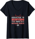 Womens Addicted to Deer Hunting & Michael Busch Chicago Baseball V-Neck Apparel | US Best Seller