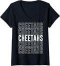 Womens Cheetahs V Neck Apparel High Search Demand Everyday Wear
