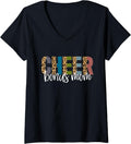 Womens Cheer BONUS MOM Leopard Cheetah Print Retro Trendy Cute V Neck Apparel Trending US Everyday Wear