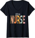 Womens Labor and Delivery Nurse Cheetah Print RN Cute L D Nurse V Neck Apparel Trending US Gift Ready
