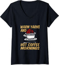 Womens Warm yarns and hot coffee mornings V-Neck Yarn Supply | Top Rated | Customer Favorite