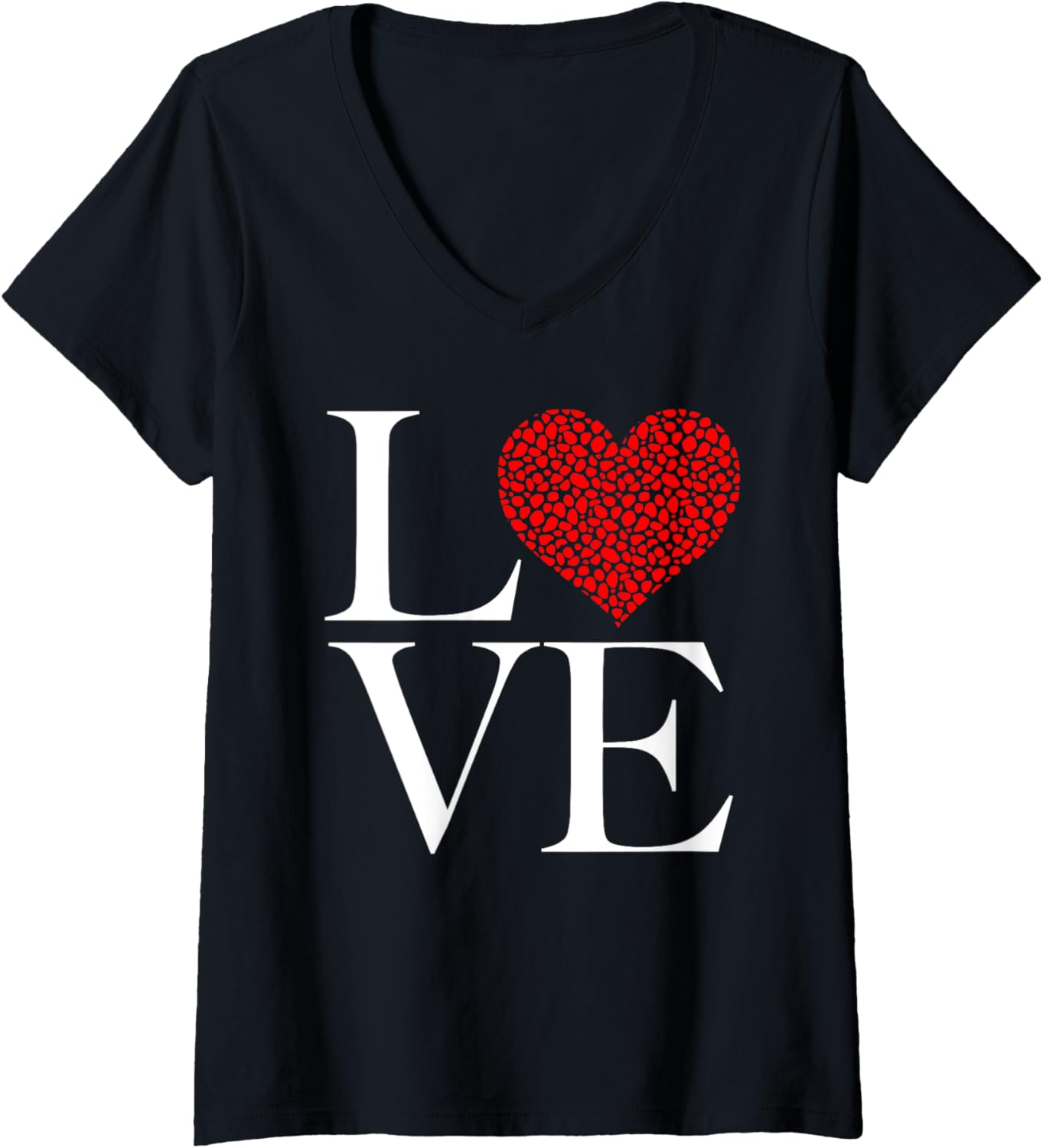 Womens Valentine Love Heart Cheetah Leopard Animal Print Heart V Neck Apparel Viral TikTok Find Fan Favorite