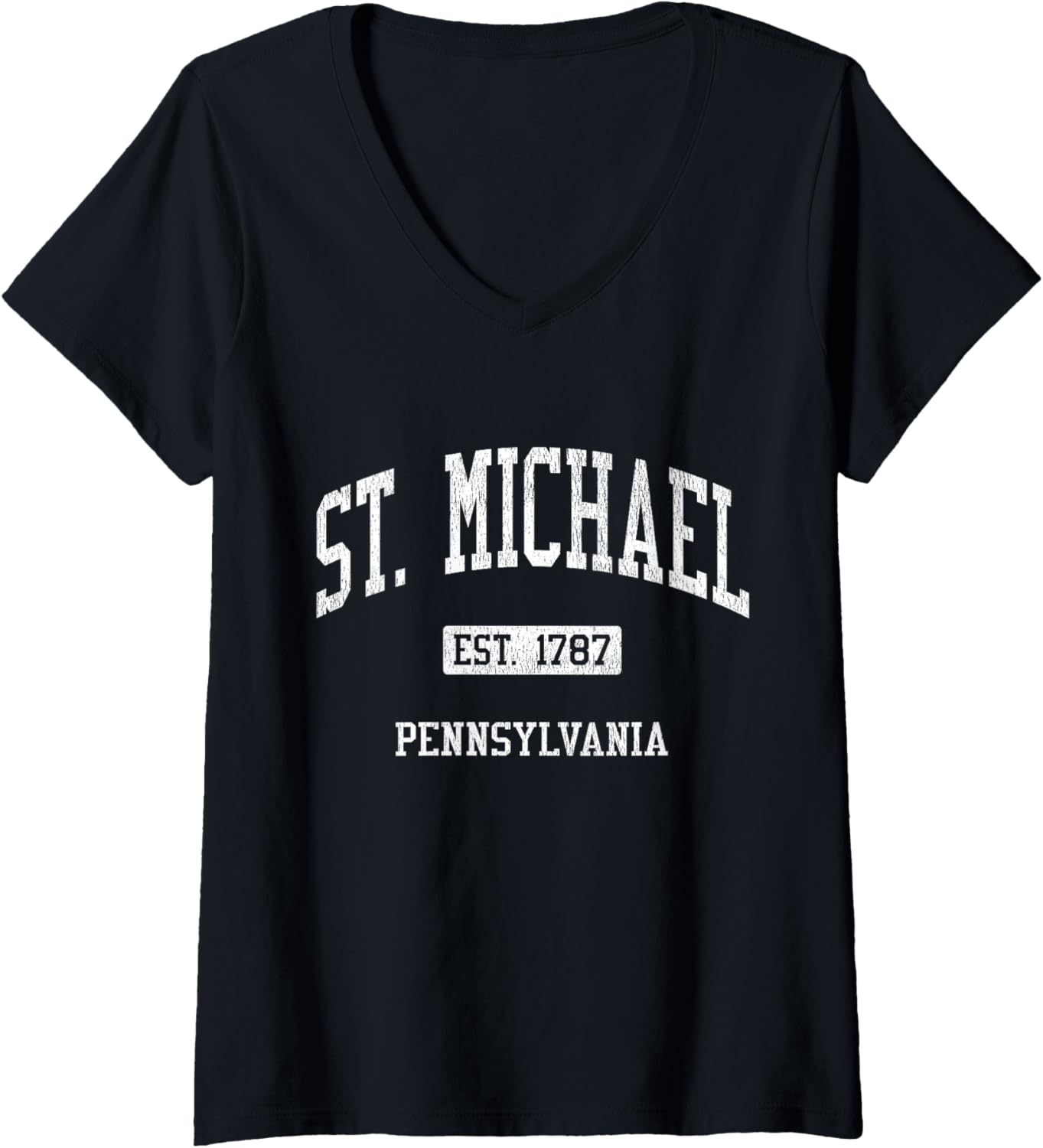 Womens St. Michael Pennsylvania PA JS04 Vintage Athletic Sports V-Neck Apparel | Perfect Gift Idea